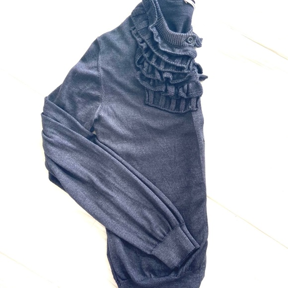 Prada Grey Ruffle Neck Cardigan - Picture 15 of 16